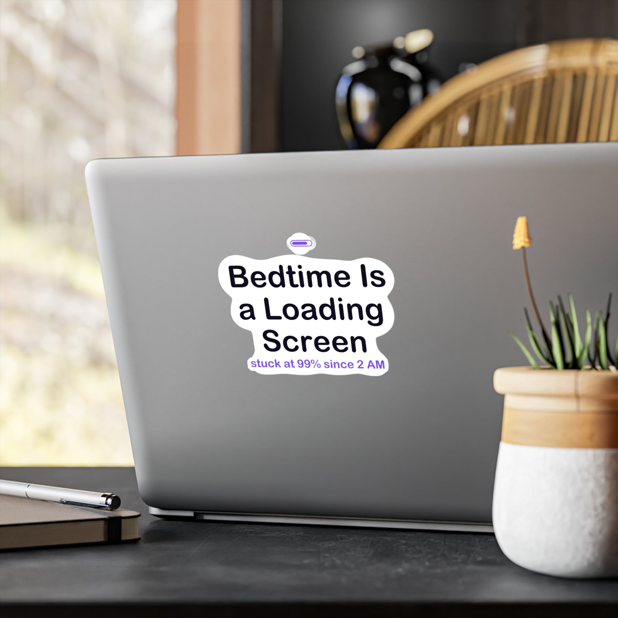Bedtime Is a Loading Screen Sticker - Night Owl Gamer, Loading Screen Sticker, Funny Gamer Gift