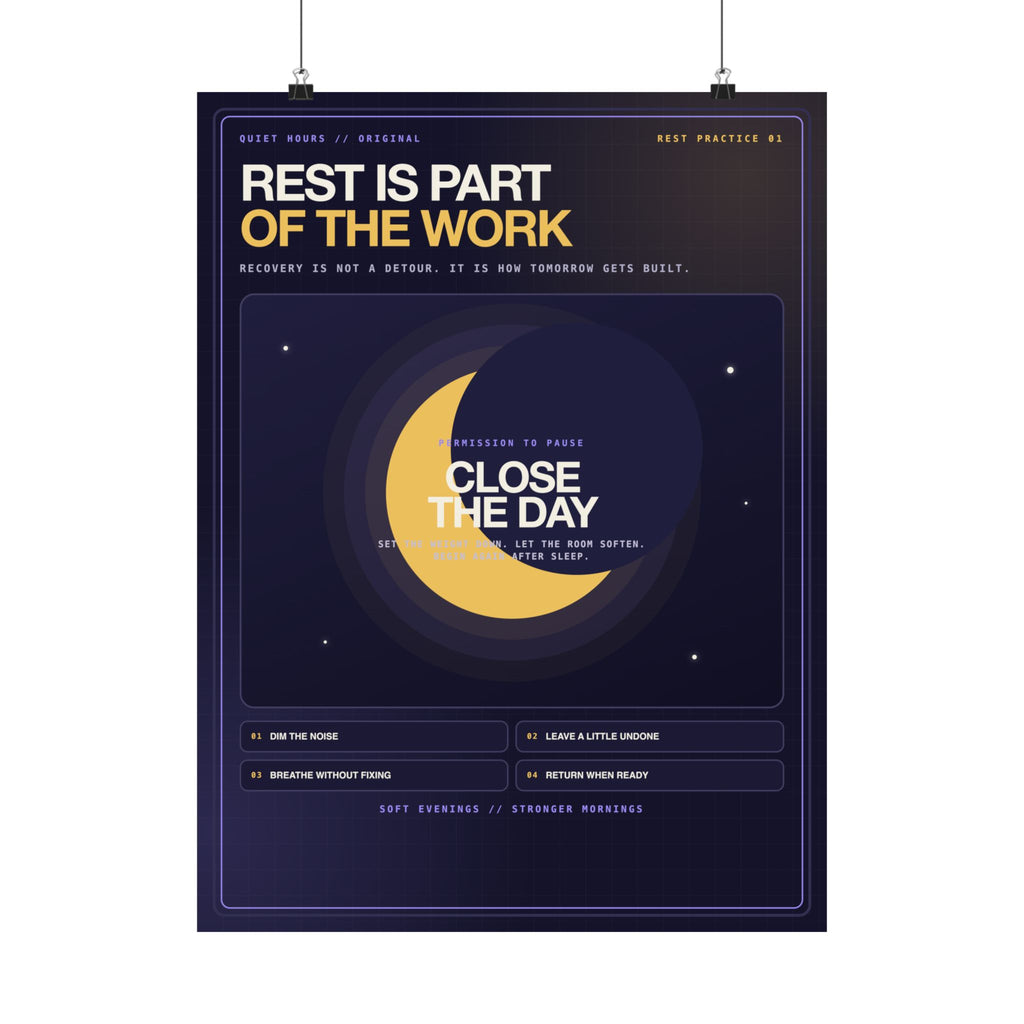 Rest Is Part of the Work Poster — Wellness Wall Art, 18×24