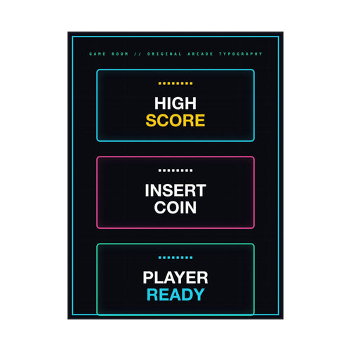 Retro Arcade Game Room Poster - Original Typography Art