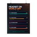 Headset On World Off Poster — Gaming Audio Wall Art, 18×24