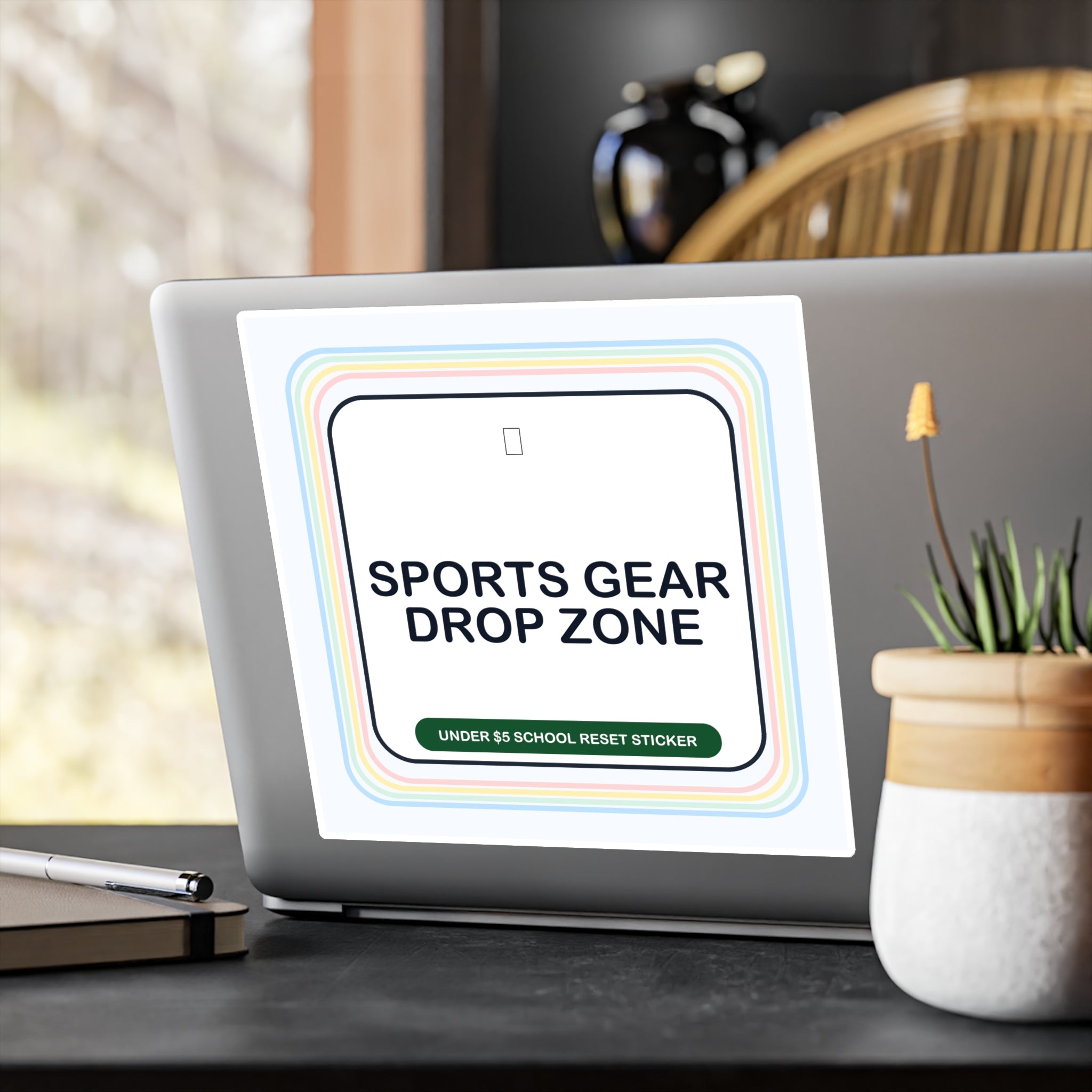 Under $5 Sports Gear Drop Zone Sticker — Waterproof Vinyl School Routine Decal