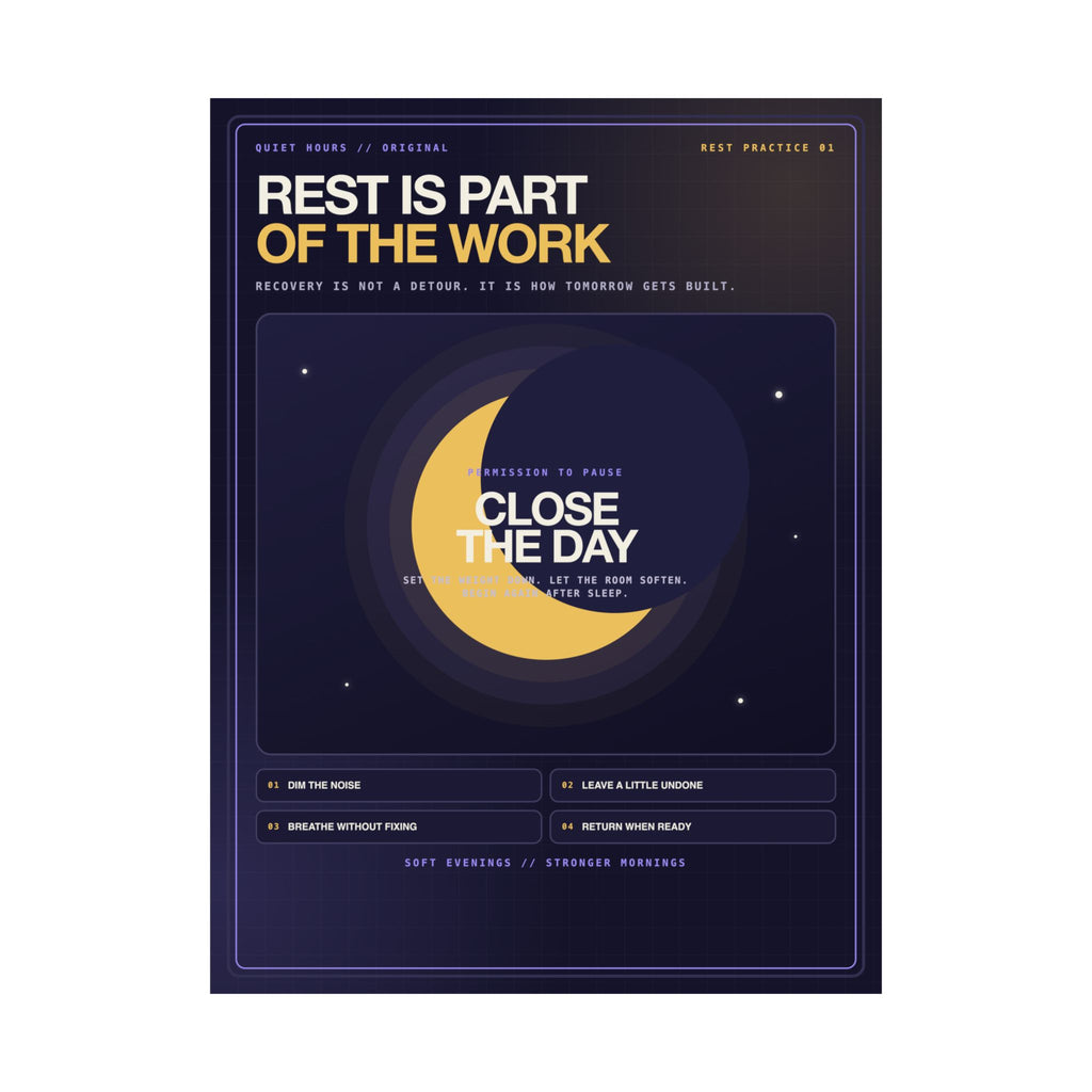 Rest Is Part of the Work Poster — Wellness Wall Art, 18×24