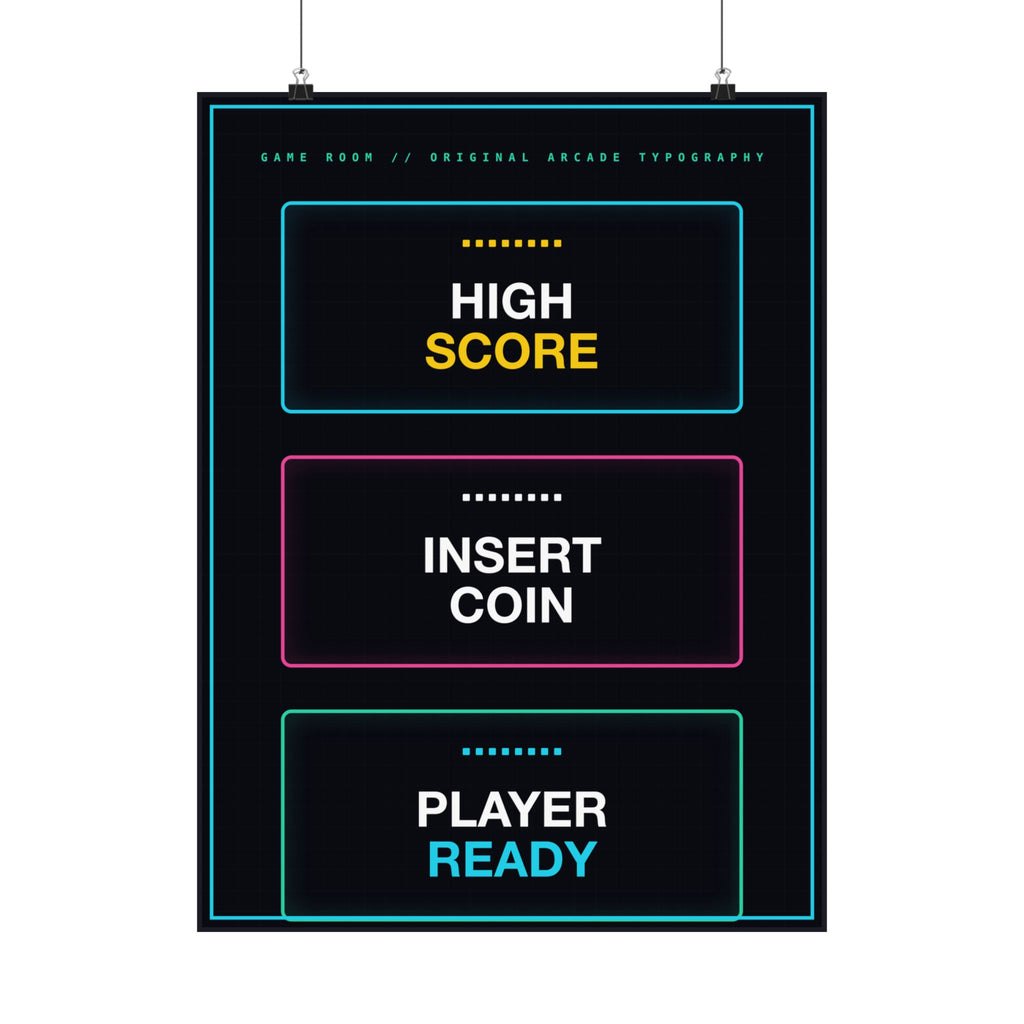 Retro Arcade Game Room Poster - Original Typography Art