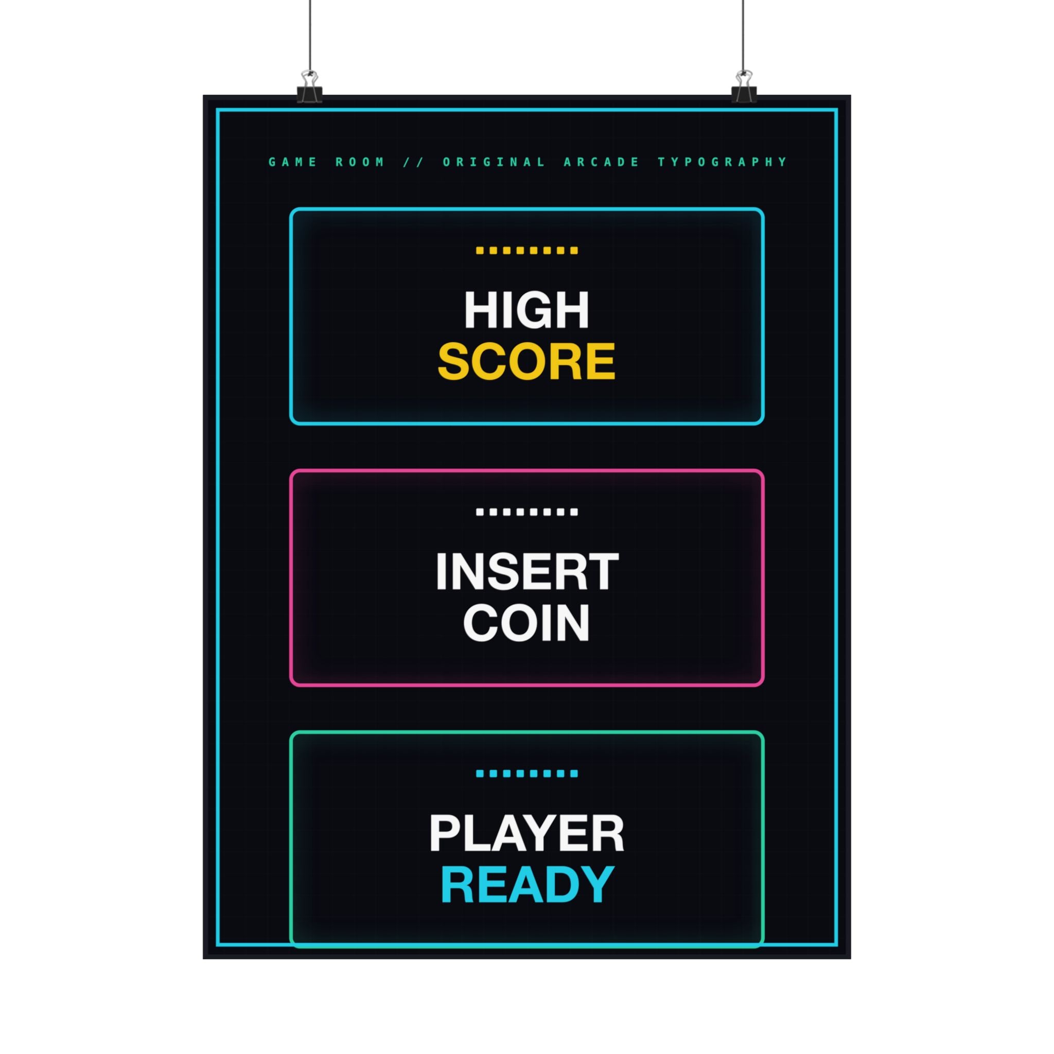 Retro Arcade Game Room Poster - Original Typography Art