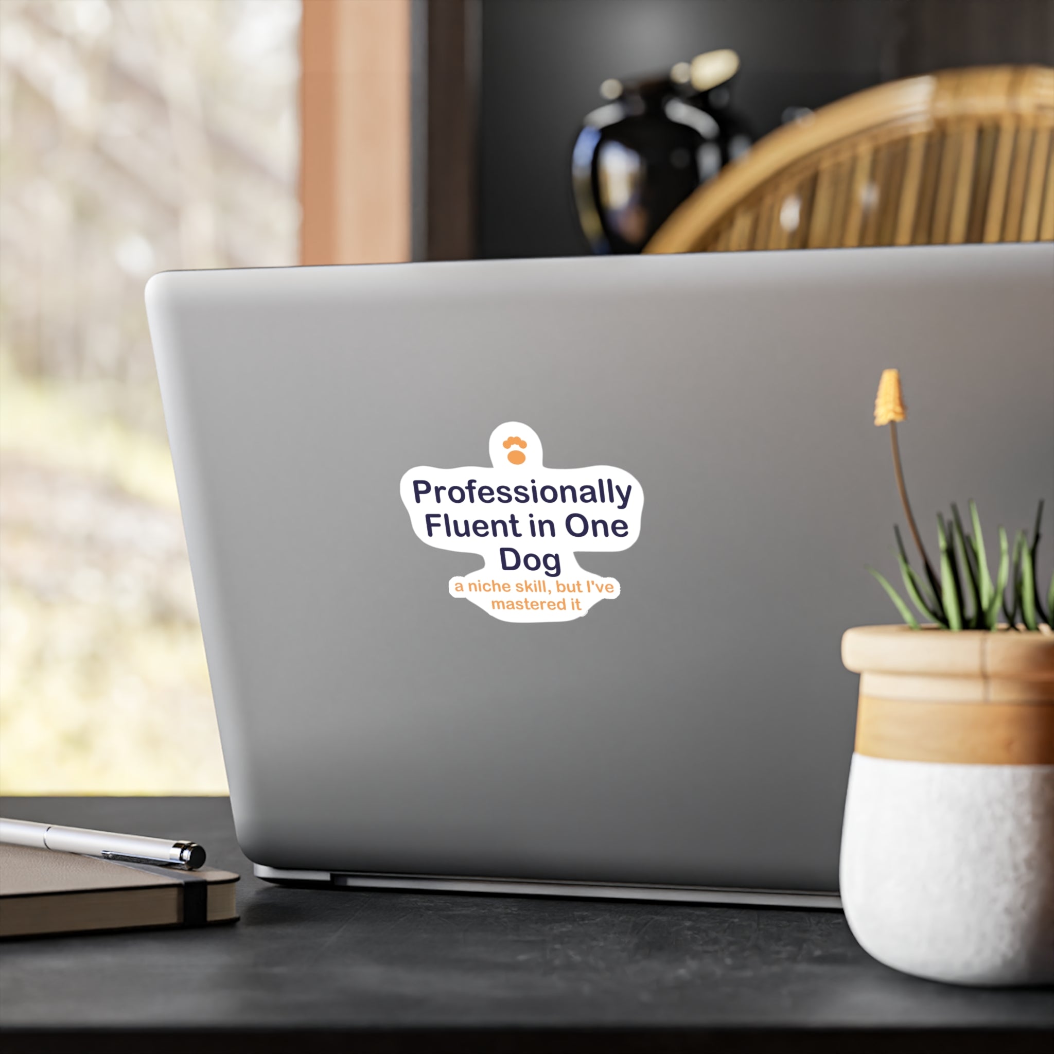 Professionally Fluent in One Dog Sticker - Dog Lover Sticker, Funny Dog Sticker, Dog Parent Gift