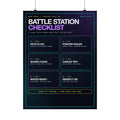 Battle Station Checklist Poster — Gaming Desk Wall Art, 18×24