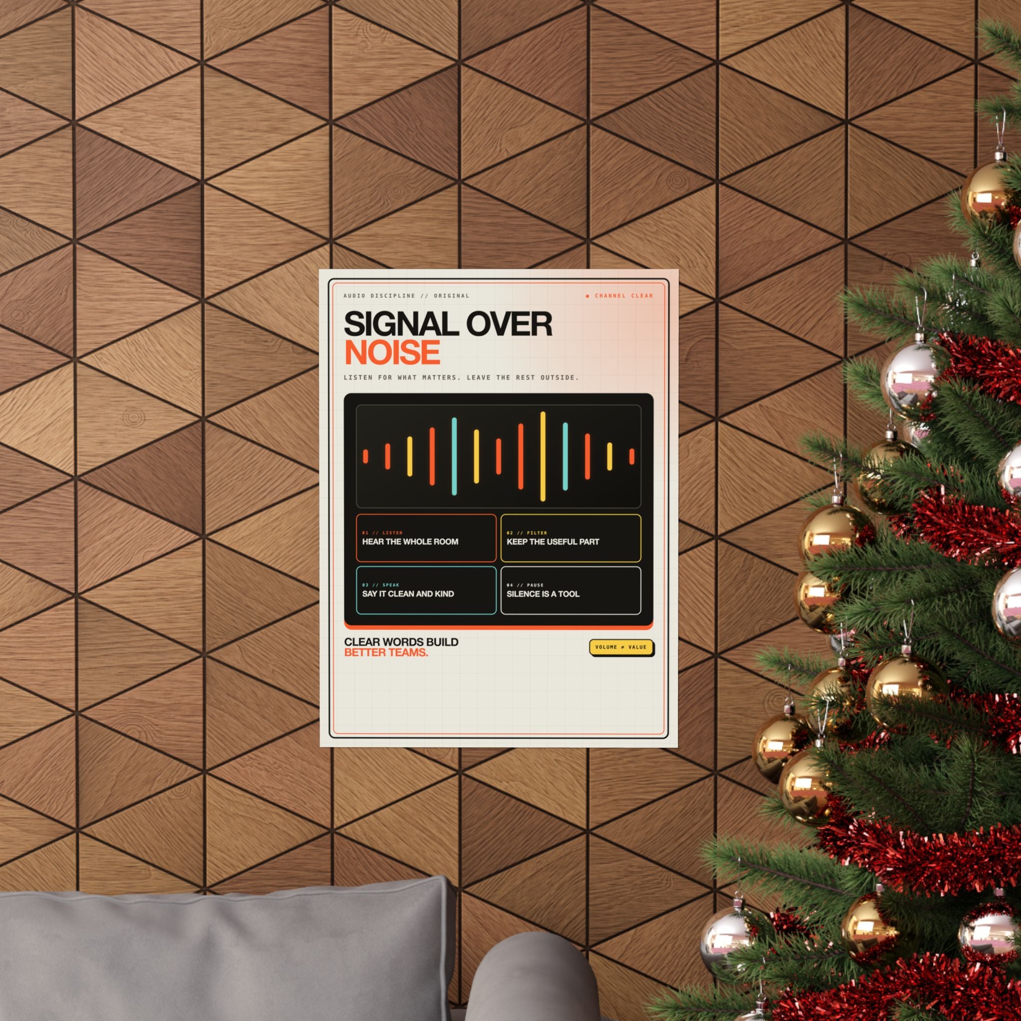 Signal Over Noise Poster — Modern Office Wall Art, 18×24
