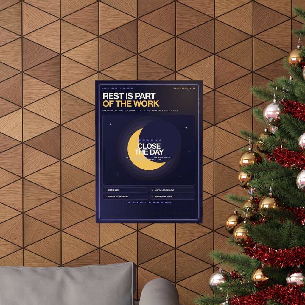 Rest Is Part of the Work Poster — Wellness Wall Art, 18×24