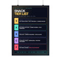 Game Room Snack Tier List Poster — Funny Family Game Night Wall Art, 18×24