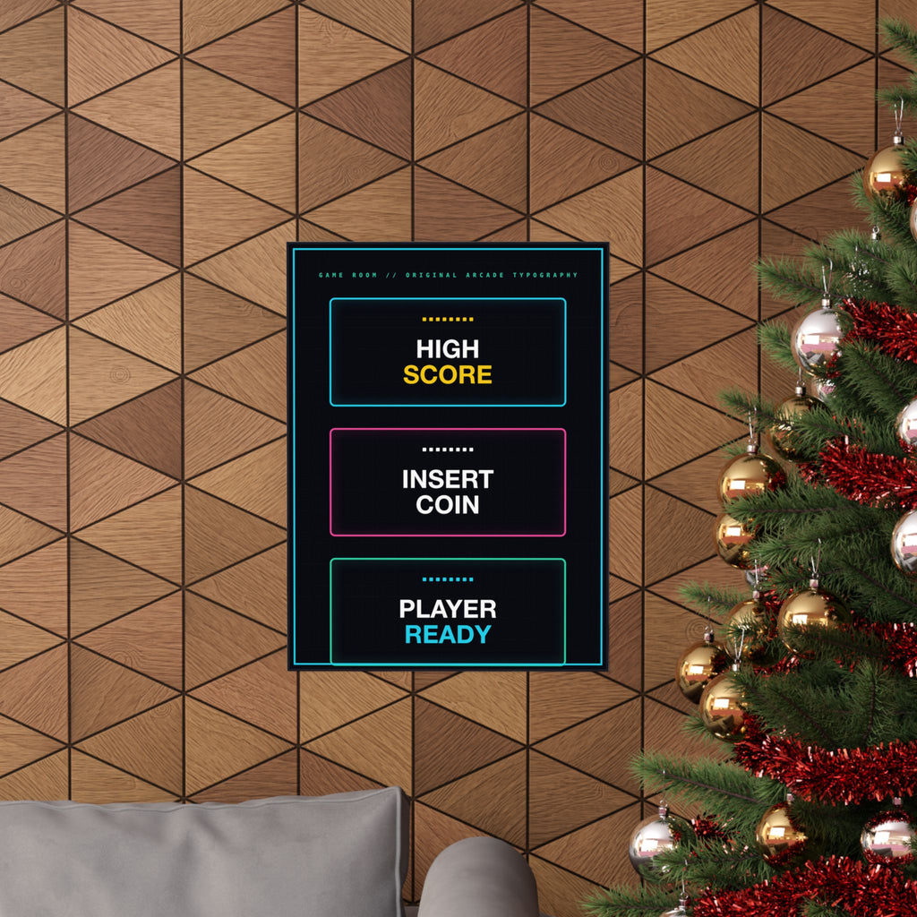 Retro Arcade Game Room Poster - Original Typography Art